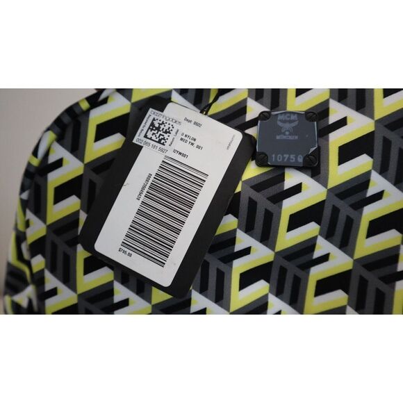 MCM Unisex Medium Size Yellow/Black Cubic Logo Backpack $795 - Picture 11 of 16
